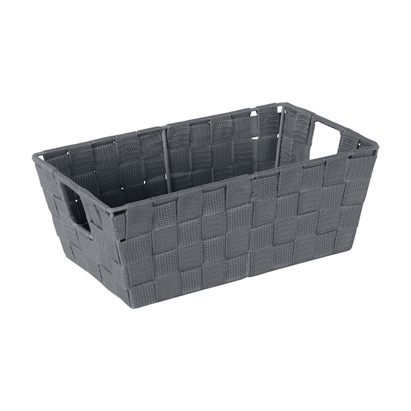 Simplify Shelf Storage Bin, Plastic, Grey, 6.5 in H, 11.4 in W, 6.5 in L 25094-GREY - main